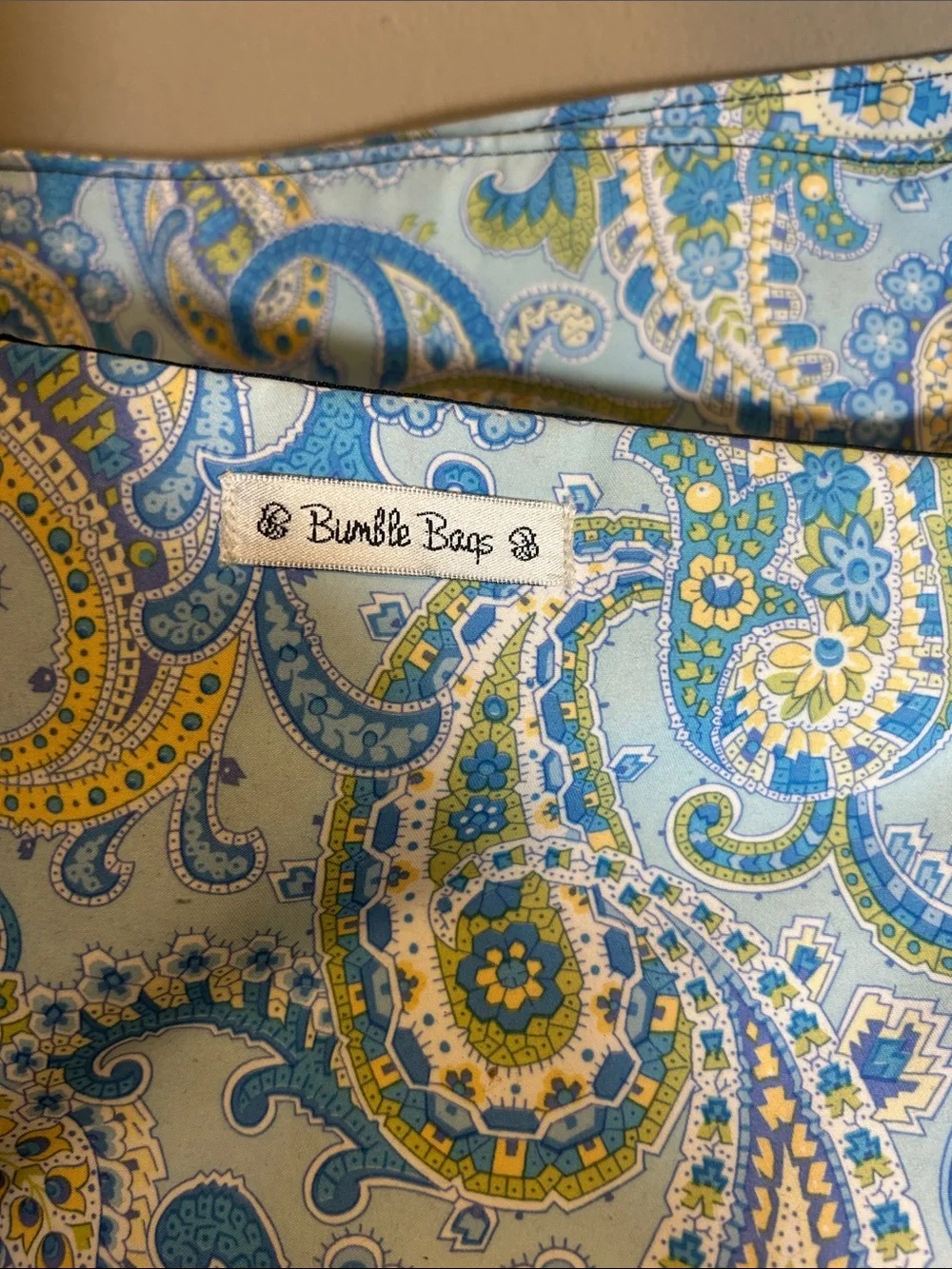 Bumble Bags Jessica Blue Paisley Messenger Backpack Diaper Bag